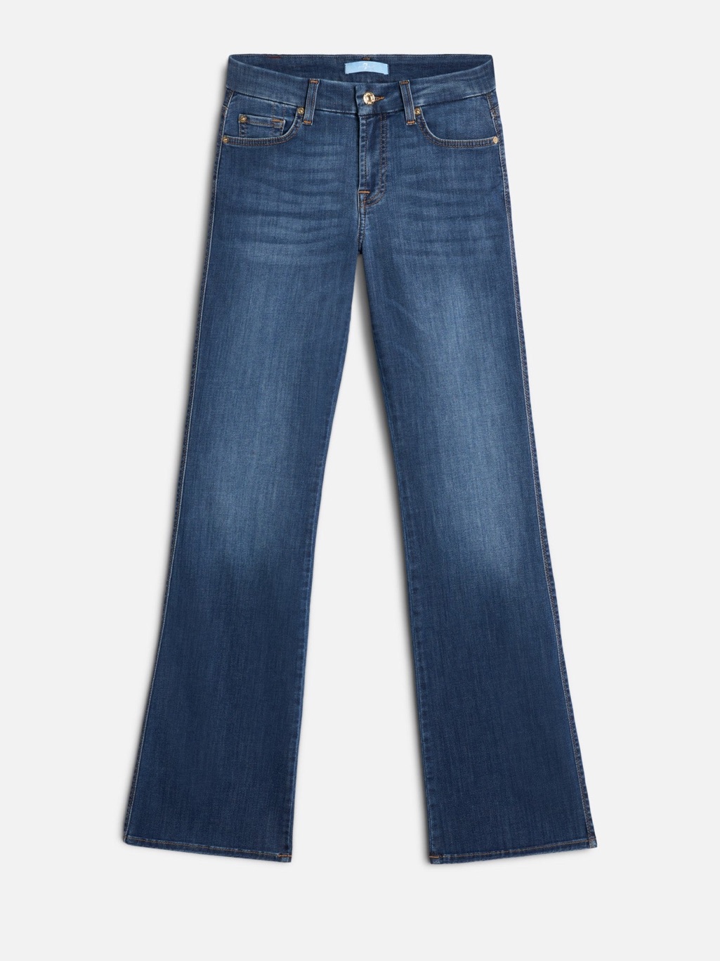 7 For All Mankind Kimmie Bootcut Wide-Leg Jeans In Medium Blue Wash, Size 29